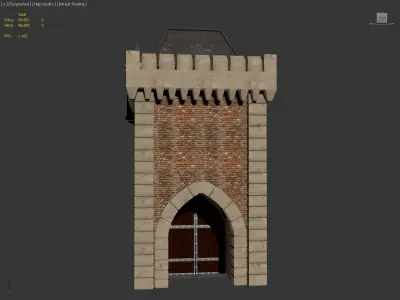 City Gate Monchengladbach Low-poly 3D model