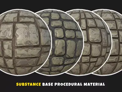 Stylized Stone Wall or floor Substance Generator Material Texture