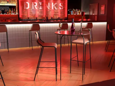  Armand de Brignac Champagne with Stools and Table 