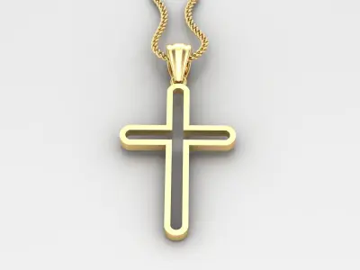 High Cross Pendant Light Gold 18K 4CP061 3D print model