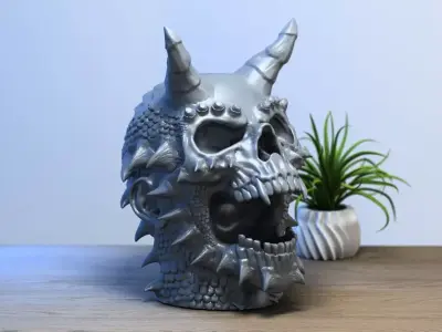 Skull dragon headphone Stand Cyborg Headset Stand Perfect Gamer  3D print model