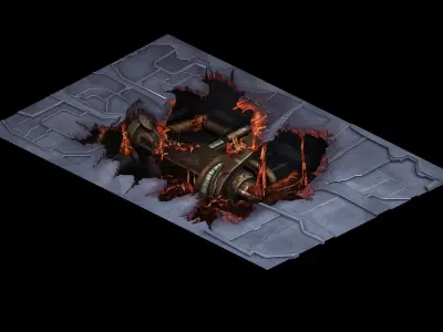 Laser-damaged pavement 01 3D model