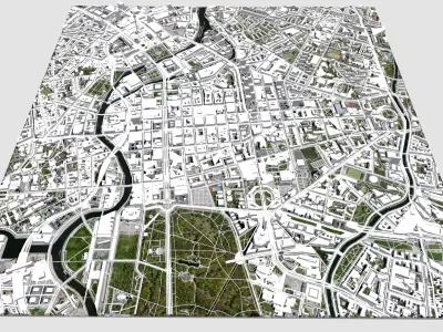 Cityscape Berlin Germany 3D model purchase