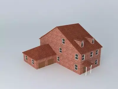 Large Colonial House Free 3D model