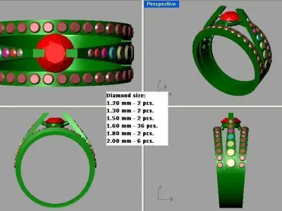  Elegant Engagement Ring 3D print model