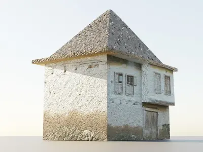 Abandoned House with Broken Windows Free low-poly 3D model