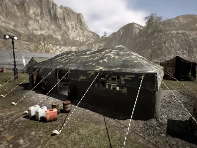 Military Tents Low-poly 3D model