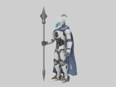 Robot version of a wizard model Low-poly 3D model