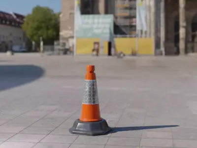 Road Cone 02 Orange Low-poly 3D model