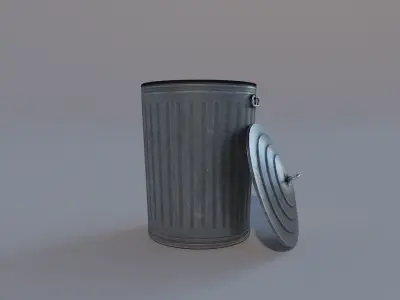 Low Poly PBR Trash Can Low-poly 3D model
