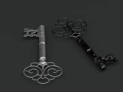 Antique Ornate Key Low-poly 3D model