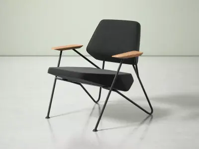 Polygon chair with legs and armrests 3D model