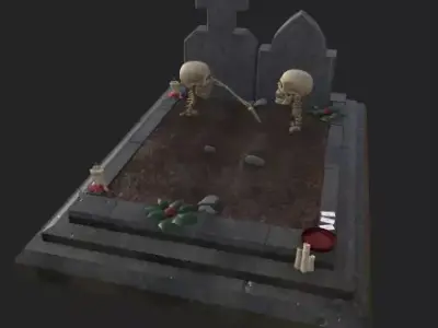 FunnyTomb Low-poly 3D model