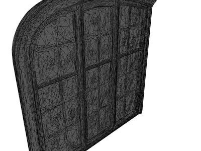 Arched Window with Decorative Glass Low-poly 3D model