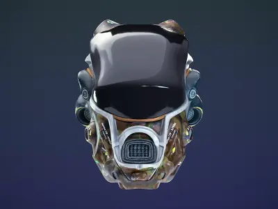 High-Detail Futuristic Sci-Fi Helmet - Production-Ready 3D Model 3D model