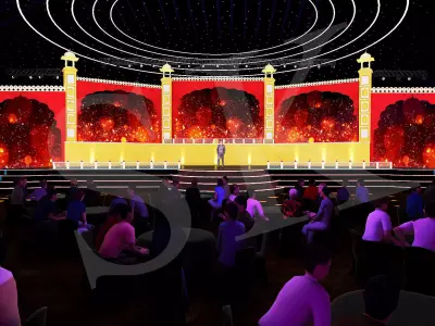 Rajasthani Theme Stage with animation 3D model