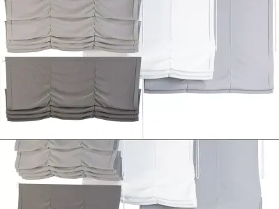 Roman Blinds Curtain Set Low-poly 3D model order