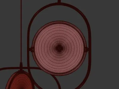 ARVET pendant light with two balls hanging from it 3D model