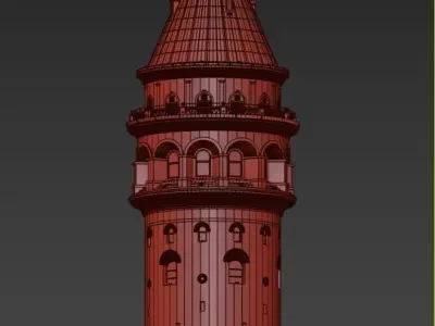 Exterior Istanbul Galata Tower  3D model