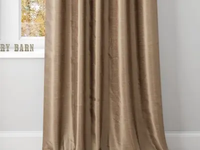 DUPIONI SILK DRAPE-Pottery Barn 3D model