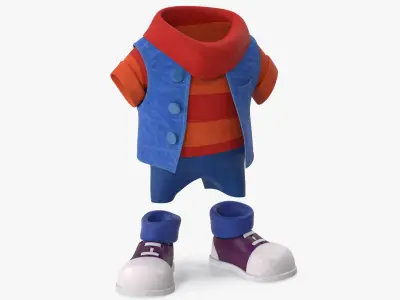  Cartoon Costume Blue with a Short Sleeve Sweater 