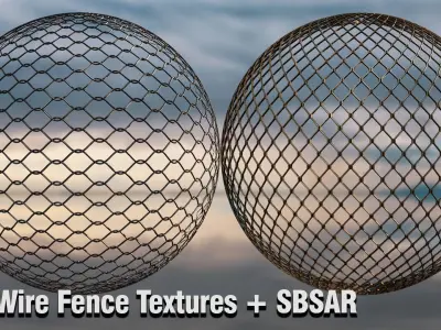 10 Wire Fence Textures -SBSAR Texture