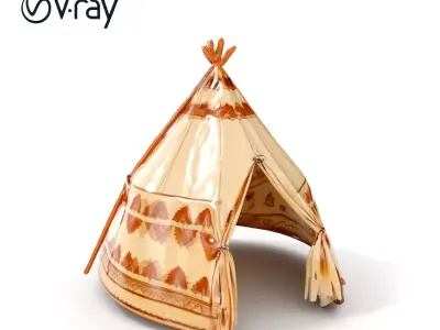 Traditional Teepee Tent Model Pack Low-poly 3D model