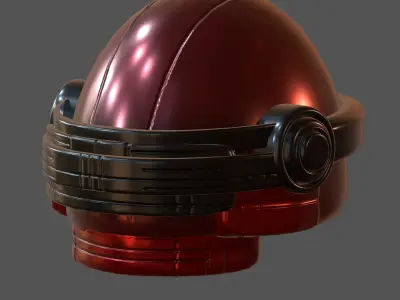 Gas mask helmet 3d model pbr scifi Low-poly  Low-poly 3D model