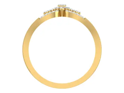 Light Weight Yellow Gold Diamond Ring  -ZA RN 2495 3D print model