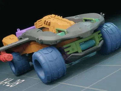XA-28 toy vehicle wheels 3D print model