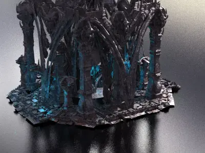 Edwardian Steampunk city exterior background 3  3D model