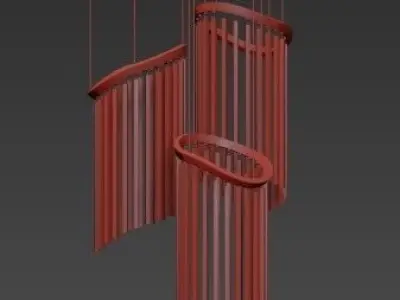 Custom chime chandelier 3D model