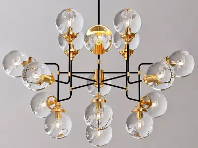 Bistro Globe Clear Glass Chandelier 3D model purchase