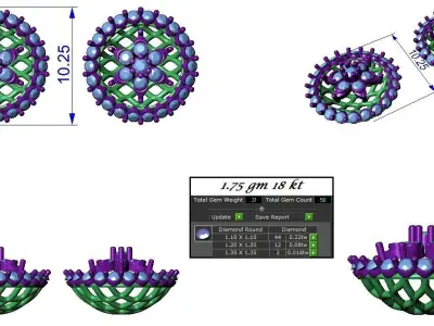 Light wt Pendant Earrings Set 3dm stl obj mtl gltf glb renders  3D print model