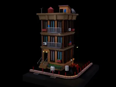 Apartments Low-poly 3D model