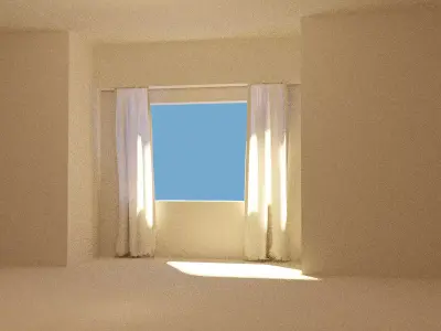 Curtain Blowing Free 3D model