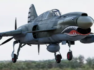  Viper P-40 Fighter Aircraft Concept  3D model