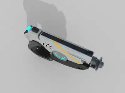scifigun futuristic gun Low-poly 3D model