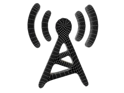 Wireless Radio Symbol v1 002 Low-poly 3D model