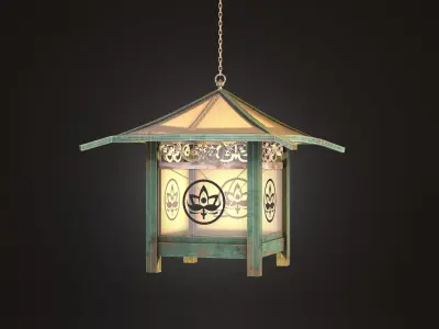 AsianLantern05 chinese lantern Low-poly 3D model