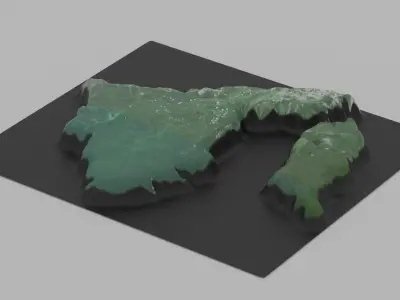 Brunei Map Country Low-poly 3D model