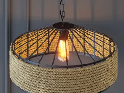 Belt Loft Rope Light Chandelier 3D model