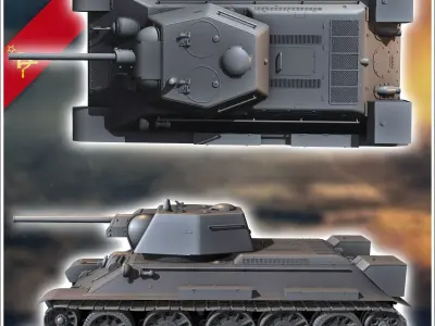 T-34-76 M1942 - Soviet army WW2 Second World East front Ostfront 3D print model