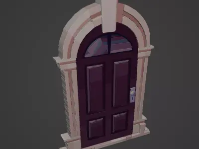 Medieval Door Low-poly 3D model 27