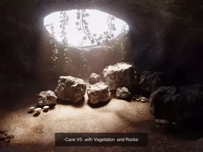 7 Cave Systems Collection - Fully-Equipped Cavern Environments 3D Model Pack