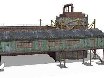 pumping station Low-poly 3D model