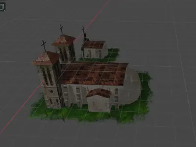 Spanish Cathedral and Church Low-poly 3D model