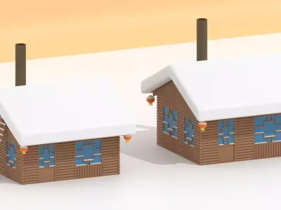 Chinese Snow Village House 3D model