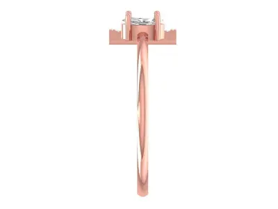 Solitaire Women Marquise Stone Band Ring 3D print model
