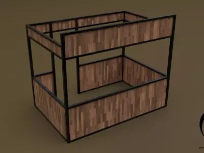 Stall stand 06 R Low-poly 3D model